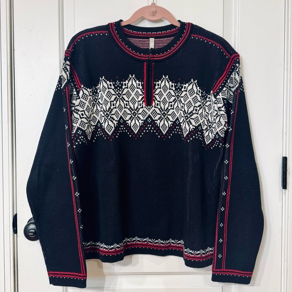 Hanna Andersson Sweaters - HANNA ANDERSSON NORDIC FAIR ISLE QUARTER ZIP SWEATER LARGE